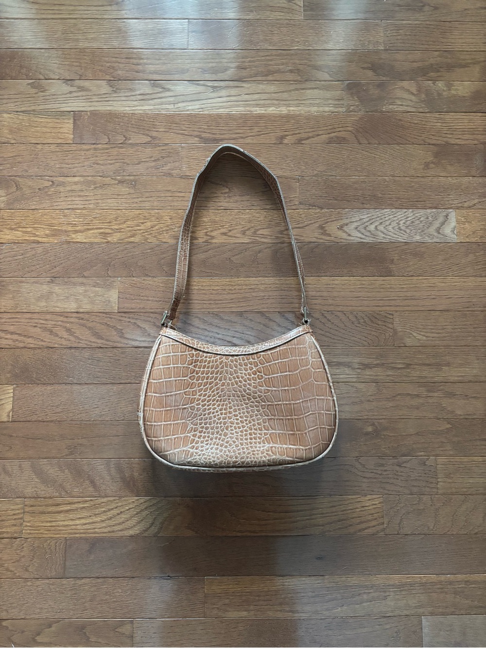 Vintage 2000's Liz Claiborne Textured Croc Skin Y2K Style Shoulder Bag
